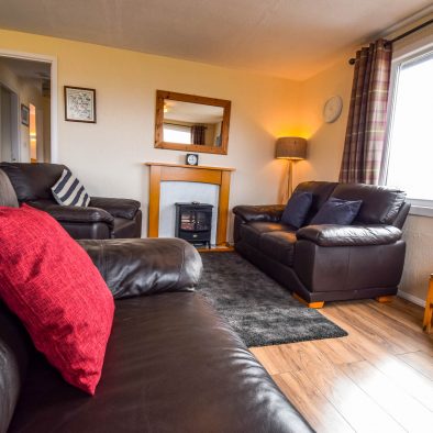 The lounge in our 3 bedroom chalets at Port Beag Chalets