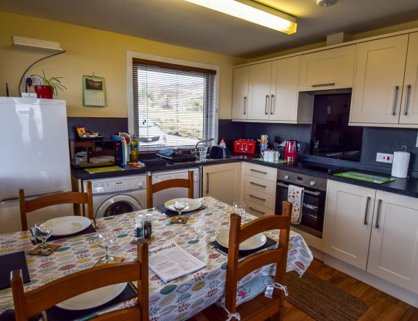 The kitchen in our 3 bedroom chalets at Port Beag Chalets