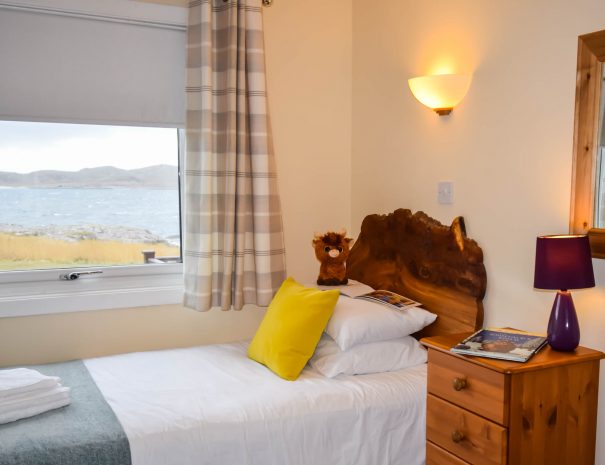 Single room accommodation in our 3 bedroom chalets at Port Beag