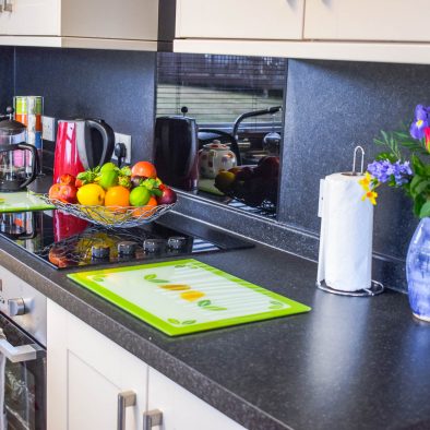 The kitchen in our 3 bedroom chalets at Port Beag Chalets