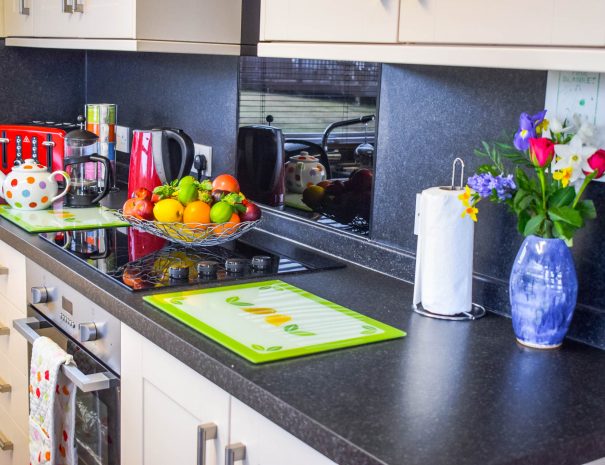 The kitchen in our 3 bedroom chalets at Port Beag Chalets