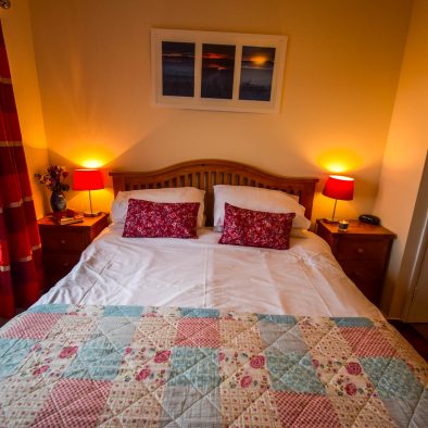 Sea view double room in our Rowan Chalet at Port Beag Chalets