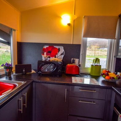 The kitchen in our Rowan Chalet, Port Beag Holidays