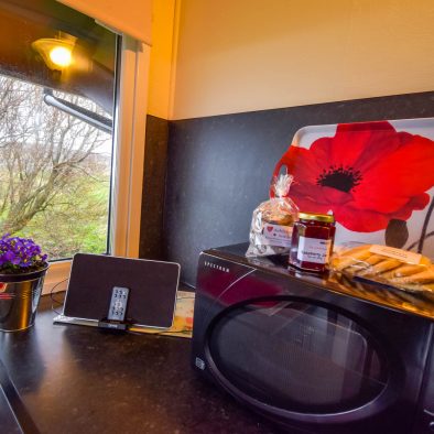 The kitchen in our Rowan Chalet, Port Beag Holidays